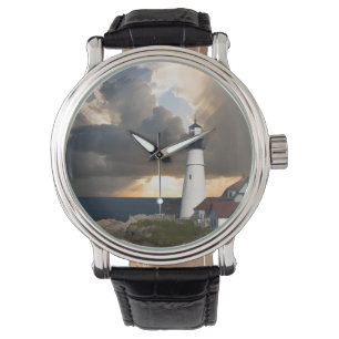 Leuchtturm in einem Sturm Armbanduhr