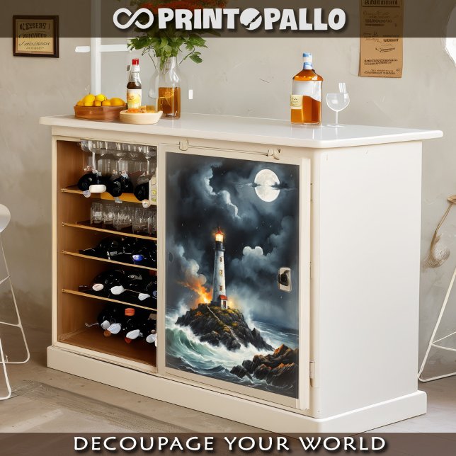 Leuchtturm in einem stürmischen Mondlicht - Seidenpapier (Von Creator hochgeladen)