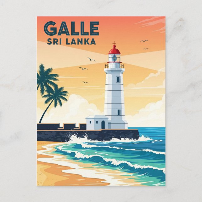 Leuchtturm in Galle Sri Lanka Travel Postkarte (Vorderseite)