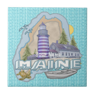 Leuchtturm in Maine Fliese