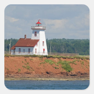 Leuchtturm in Nordumberland am Prinz Edward Quadratischer Aufkleber