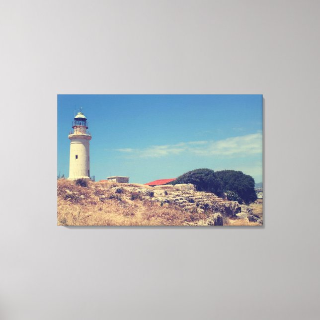Leuchtturm in Paphos Leinwanddruck (Vorderseite)