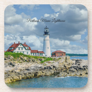 Leuchtturm in Portland, Maine (bezeichnet) Getränkeuntersetzer