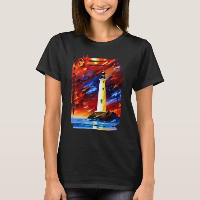 Leuchtturm in Primärfarben T-Shirt (Vorderseite)