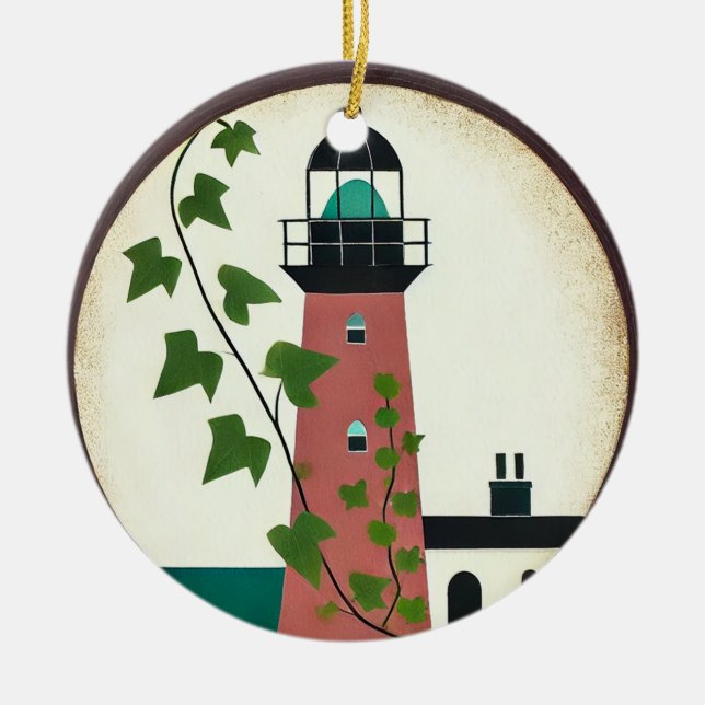 Leuchtturm Keramik Ornament (Vorne)
