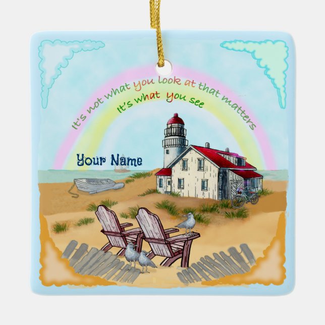 Leuchtturm Keramikornament (Vorderseite)