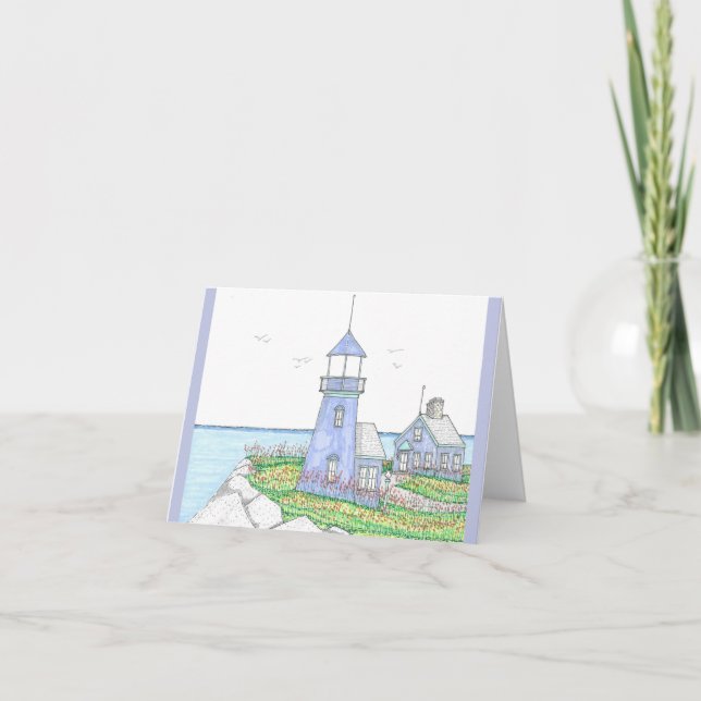 Leuchtturm-Klapp-Grußkarte Karte (Vorderseite)
