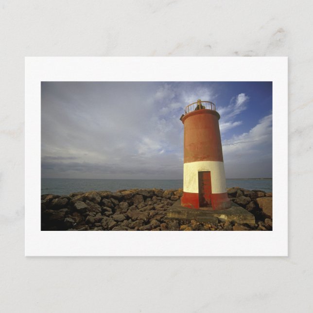 Leuchtturm, Küste Djerba, Tunesien Postkarte (Vorderseite)