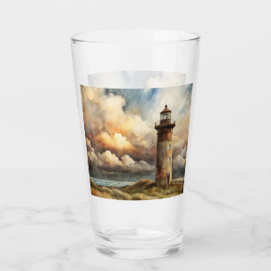 Leuchtturm Küste Wasserfarbene Malerei Glas