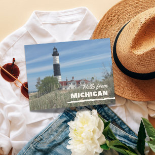 Leuchtturm Küstenlinie Michigan Postkarte