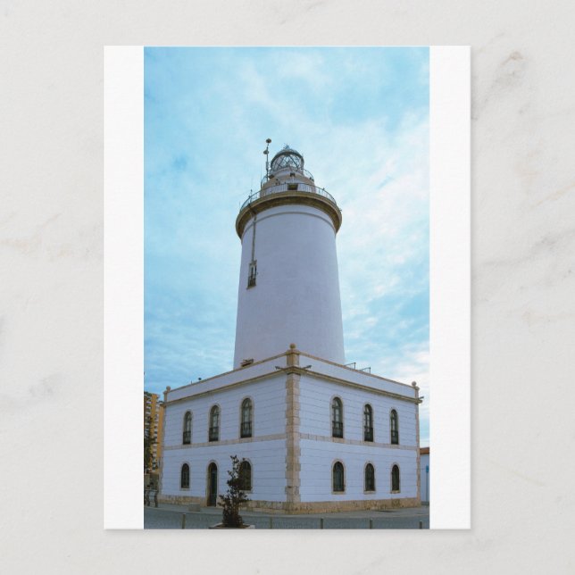 Leuchtturm La Farola in Malaga Spanien Postkarte (Vorderseite)
