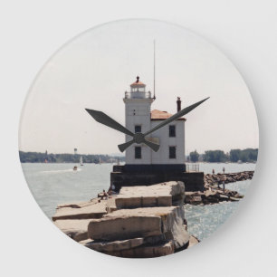 Leuchtturm Lake Erie Große Wanduhr