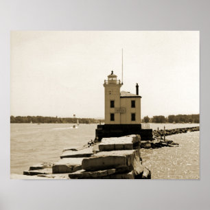 Leuchtturm Lake Erie Poster