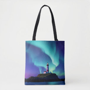 Leuchtturm Landschaft Küste Ozean Aurora Nacht