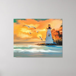 Leuchtturm Leinwanddruck
