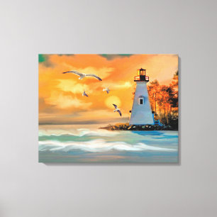 Leuchtturm Leinwanddruck