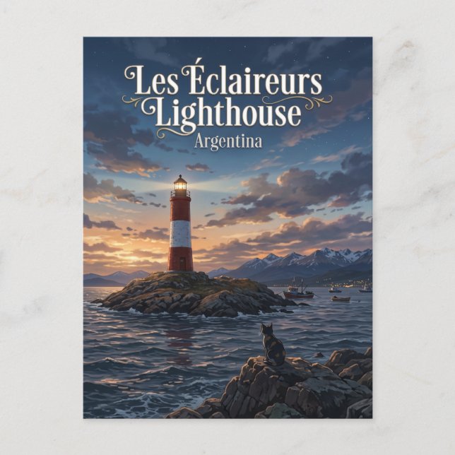 Leuchtturm Les Éclaireurs Argentinien Postkarte (Vorderseite)