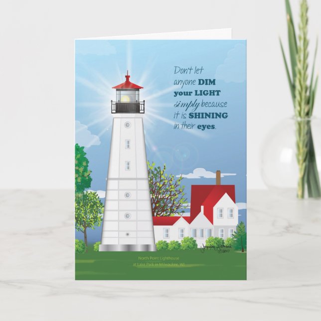 Leuchtturm leuchte deine Lichtkarte Karte (Vorderseite)