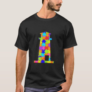 Leuchtturm Licht Haus Turm Puzzle Autismusrätsel T-Shirt