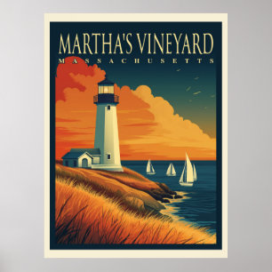 Leuchtturm Martha's Vineyard Poster