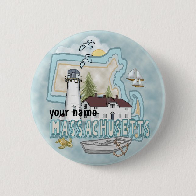 Leuchtturm Massachusetts  Button (Vorderseite)