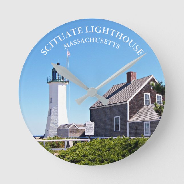 Leuchtturm Massachusetts Wall Clock Runde Wanduhr (Vorderseite)