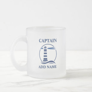 Leuchtturm mit Name des Kapitäns oder Bootes Mattglastasse
