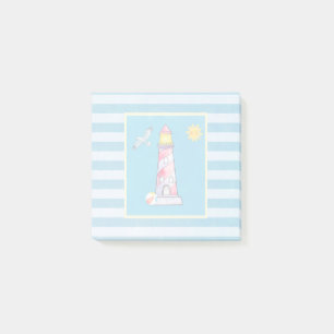 Leuchtturm mit rotem Streifen Post-it Klebezettel