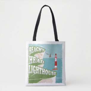 Leuchtturm mit Strandkopf Retroposter