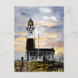 Leuchtturm montauk point New york post card Postkarte