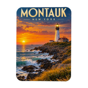 Leuchtturm Montauk Point Sonnenuntergang New York Magnet