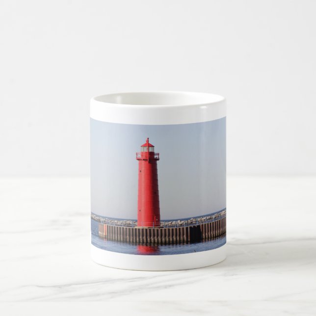 Leuchtturm Muskegon, Michigan Kaffeetasse (Mittel)