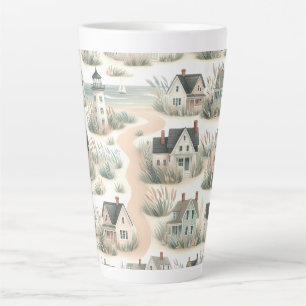 Leuchtturm-Muster im Stil eines Küsten-Cottages Milchtasse