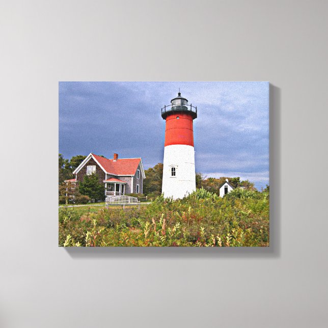 Leuchtturm Nauset, Cape Cod Mass Canvas Print Leinwanddruck (Vorderseite)