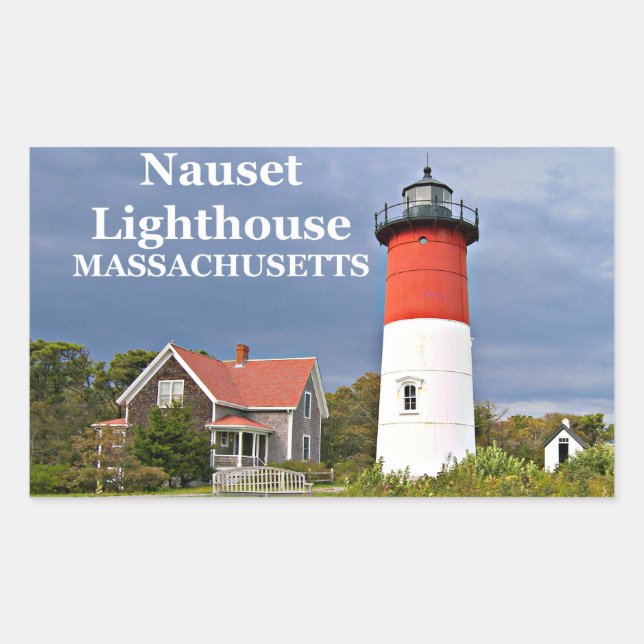 Leuchtturm Nauset, Cape Cod, Massachusetts-Aufkleb Rechteckiger Aufkleber (Vorderseite)