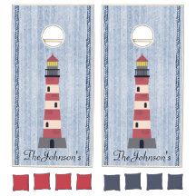 Leuchtturm Nautical Rope Personalisiert Cornhole S