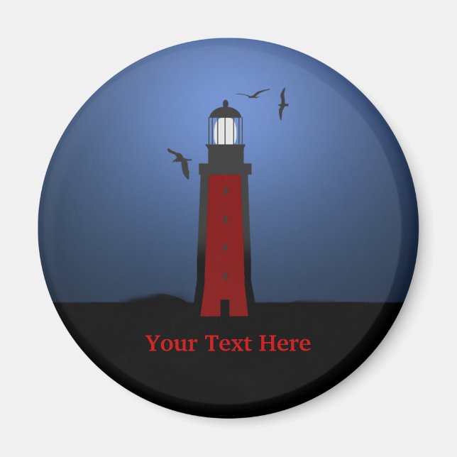 Leuchtturm Nautical Round Magnet (Vorne)