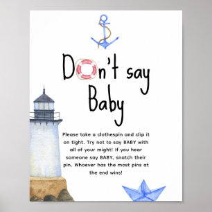 Leuchtturm nautisch - Sag nicht Baby Poster