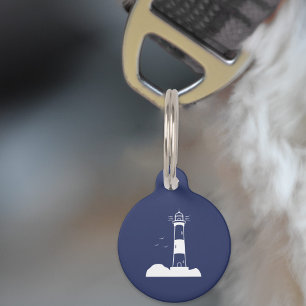 Leuchtturm Navy Blau Pet Tag Haustiermarke