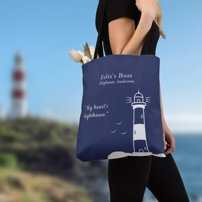 Leuchtturm Navy Blue (Lighthouse Navy Blue Tote Bag)