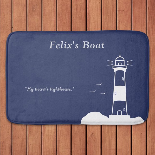 Leuchtturm Navy Blue Badematte (Lighthouse Navy Blue Bath Mat)