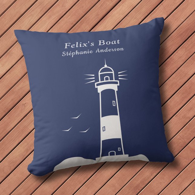 Leuchtturm Navy Blue Kissen (Lighthouse Navy Blue Pillow)