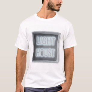 Leuchtturm Neon-Schild Minimale Leuchtturm-Typog T-Shirt