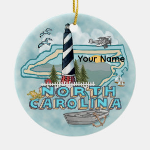 Leuchtturm North Carolina Keramik Ornament