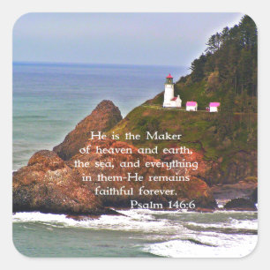 Leuchtturm Ozean Christliche Kreation Quadratischer Aufkleber