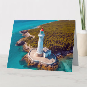 Leuchtturm Ozean Küste Natur Blaues Wasser Luft Karte