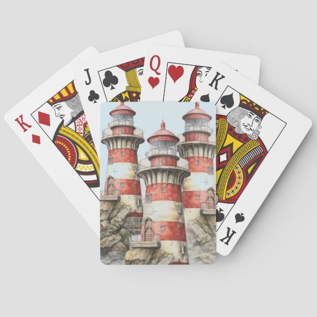 Leuchtturm Ozeanszene Spielkarten (Rückseite)