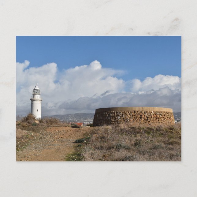 Leuchtturm Paphos, Zypern Postkarte (Vorderseite)