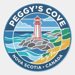 Leuchtturm Peggy's Cove Kanada Runder Aufkleber