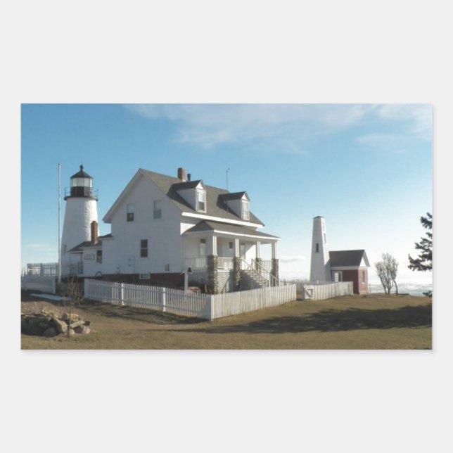 Leuchtturm Pemaquid Point 11 Rechteckiger Aufkleber (Vorderseite)